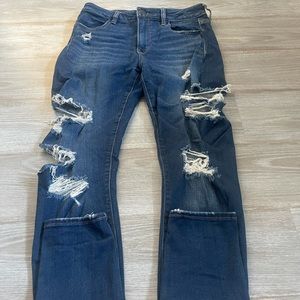 Dark Washed Ripped Jeans